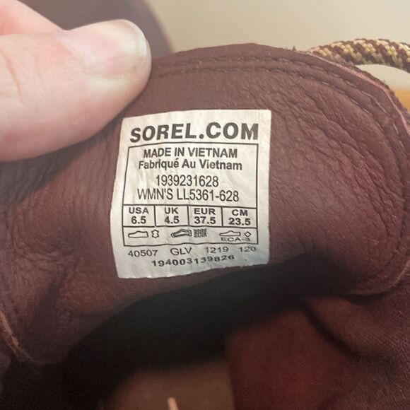 Sorel Redwood Brown Cate Lace Up Waterproof Heeled Bootie Size 6 1/2 - Picture 8 of 8